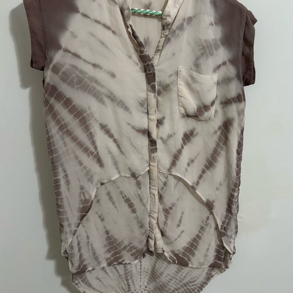 Tie-Dye Brown and Cream Women's Top